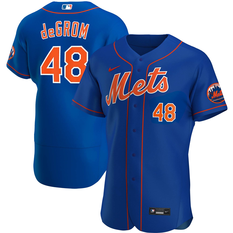 2020 MLB Men New York Mets #48 Jacob deGrom Nike Royal Alternate 2020 Authentic Player Jersey 1->new york mets->MLB Jersey